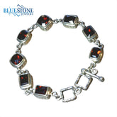 Sterling Silver Garnet Bracelet- 7.75 Inches